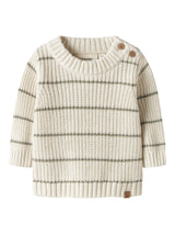 Lil' Atelier Baby Emlen Stripes trui Coconut Milk STRIPE