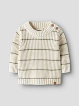 Lil' Atelier Baby Emlen Stripes trui Coconut Milk STRIPE