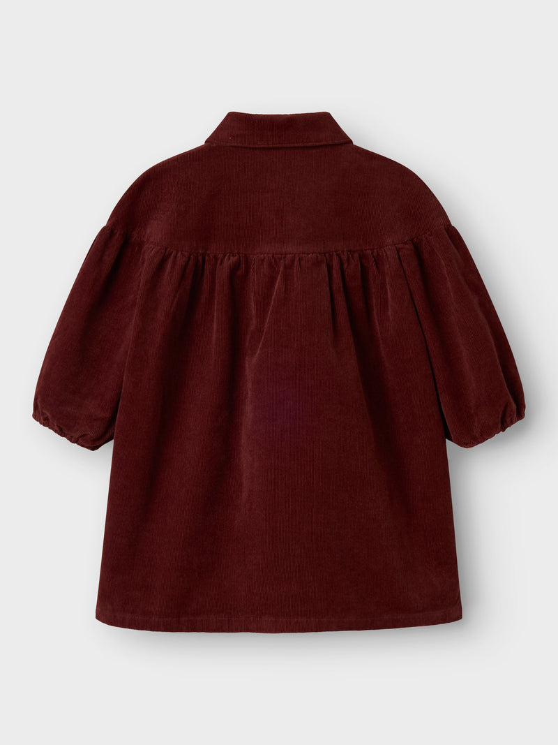Lil' Atelier Mini Obert corduroy jurk Hot Chocolate