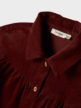 Lil' Atelier Mini Obert corduroy jurk Hot Chocolate