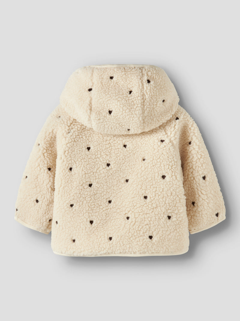Lil' Atelier Baby Nalo teddy jacket Turtledove HEARTS EMB