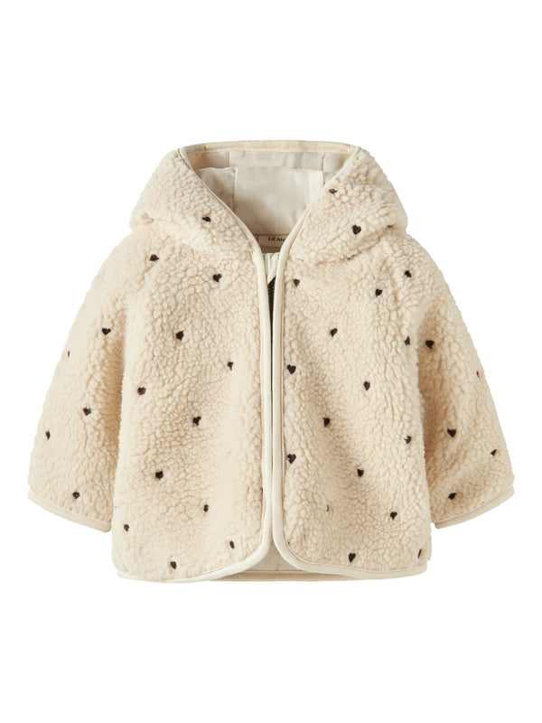 Lil' Atelier Baby Nalo teddy jacket Turtledove HEARTS EMB
