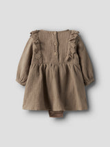 Lil' Atelier Baby Rosita Liu jurk Sepia Tint