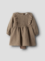 Lil' Atelier Baby Rosita Liu jurk Sepia Tint