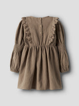Lil' Atelier Mini Rosita Liu jurk Sepia Tint