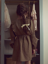 Lil' Atelier Mini Rosita Liu jurk Sepia Tint