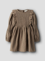 Lil' Atelier Mini Rosita Liu jurk Sepia Tint