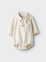Lil' Atelier Baby Hadam overhemdromper Turtledove