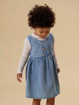 Lil' Atelier Mini Taya jurk Medium Blue Denim