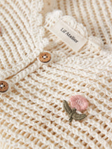 Lil' Atelier Mini Flora knit vest Coconut Milk