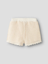 Lil' Atelier Mini Flora knit shorts Coconut Milk