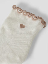 Lil' Atelier Baby Fiducia sokken Coconut Milk OXFORD TAN