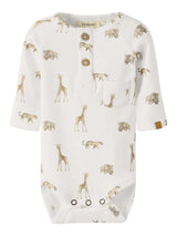 Lil' Atelier Baby Gayo Elm romper Coconut Milk ANIMALS AFRICAN