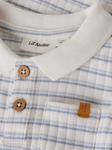 Lil' Atelier Baby Haldur ss slim body Coconut Milk DUSTY BLUE