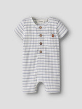 Lil' Atelier Baby Haldur ss loose short suit Coconut Milk DUSTY BLUE