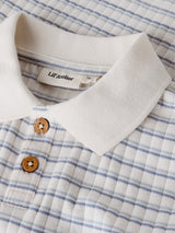 Lil' Atelier Mini Haldur ss loose polo Coconut Milk DUSTY BLUE