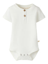 Lil' Atelier Baby Dolan short sleeve romper Coconut Milk