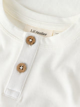 Lil' Atelier Baby Dolan short sleeve romper Coconut Milk