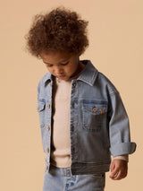 Lil' Atelier Mini Deva loose denim jacket Medium Blue Denim