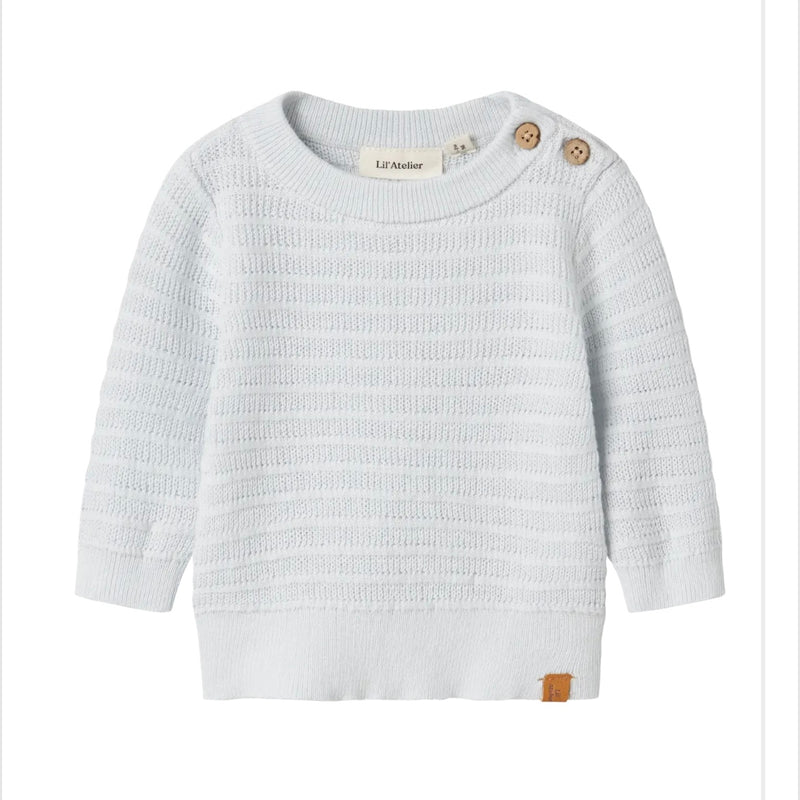 Lil' Atelier Baby Frejo knit trui Ancient Water