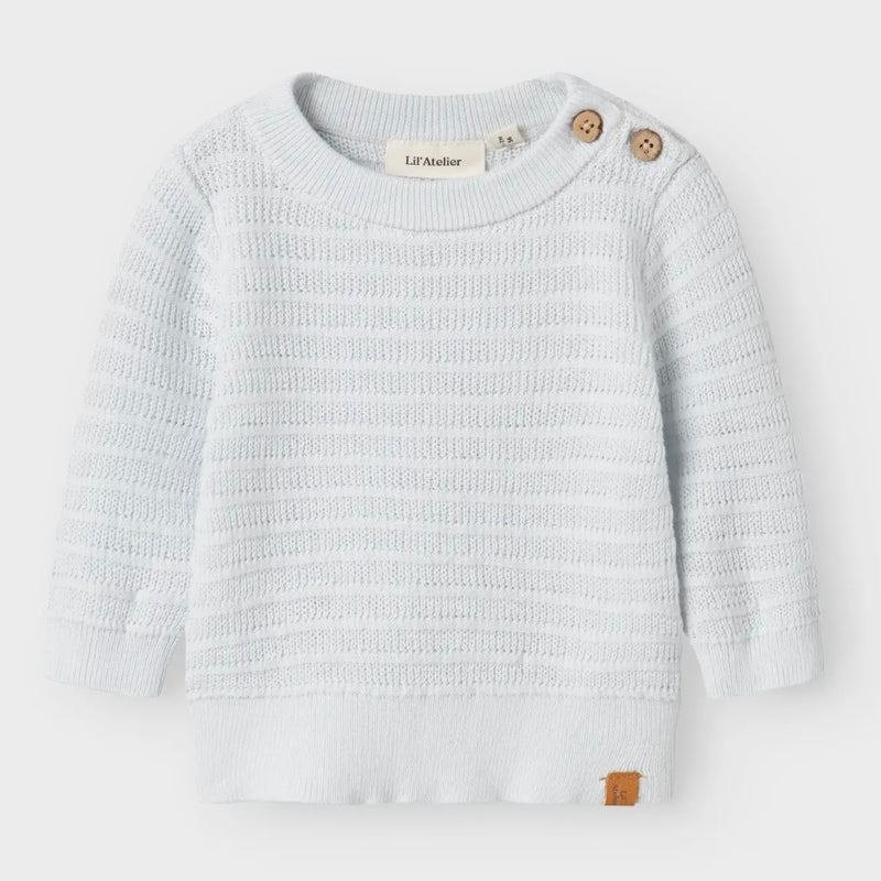Lil' Atelier Baby Frejo knit trui Ancient Water