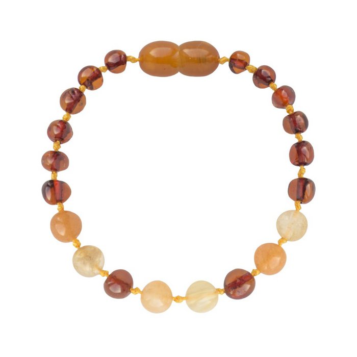 Barnsteen armband 14 cognac en aventurijn