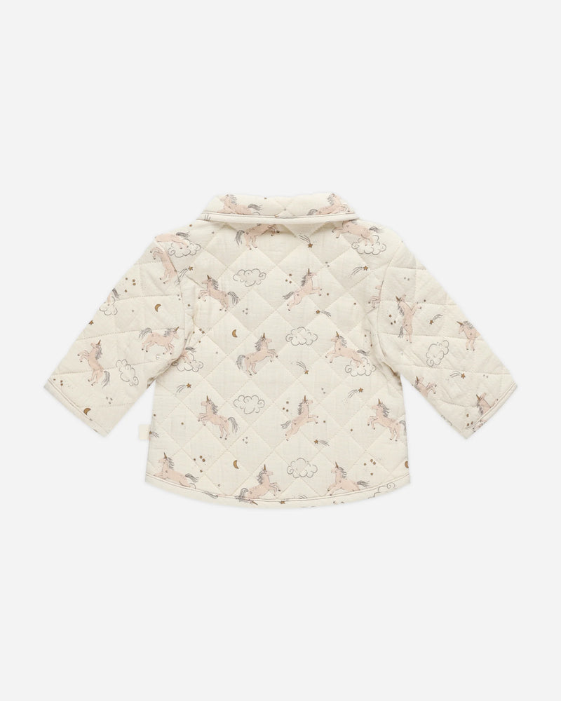 Quincy Mae quilted jacket unicorns