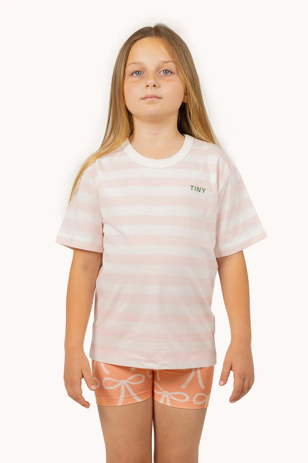 Tinycottons stripes tee pastel pink offwhite