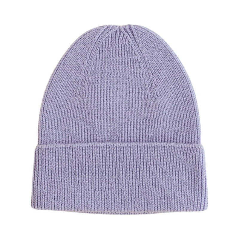 Hvid beanie Fonzie Newborn lilac