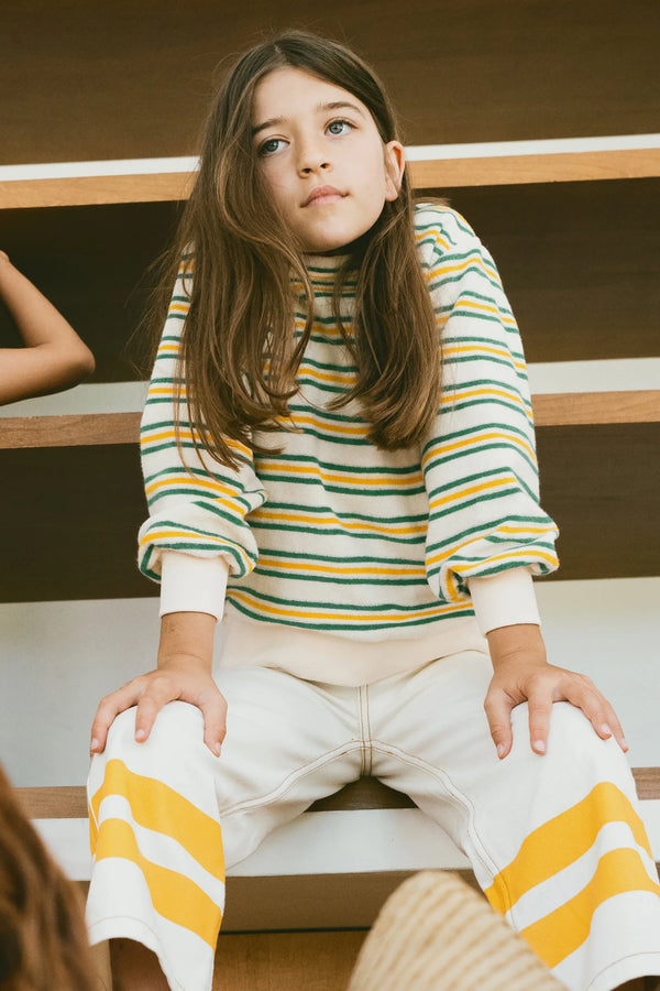 Tinycottons stripes multicolor sweatshirt light cream