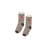 Jenest J stripe socks off white brown