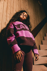 Labo de Colores Rhone trui Pink stripe AOP
