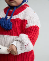 Búho baby stripes jumper poppy red
