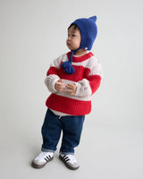 Búho baby stripes jumper poppy red