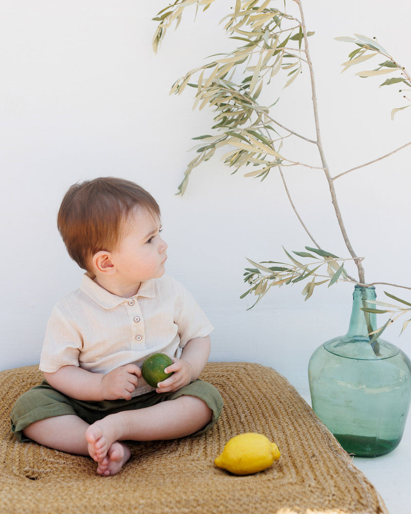 Búho baby linnen blouse sand