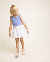 Búho rib ruffle t-shirt ocean blue