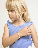 Búho rib ruffle t-shirt ocean blue
