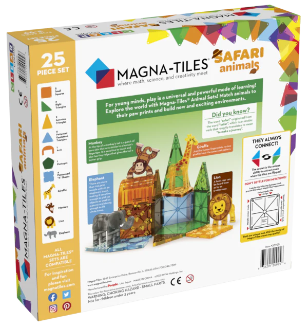 MAGNA-TILES Safari Animals 25 Piece Set