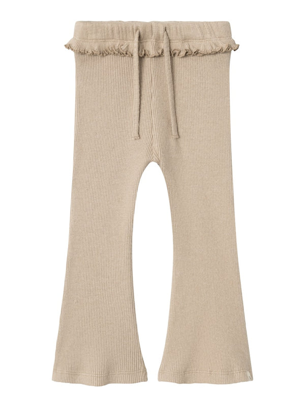 Lil' Atelier Mini Sophia bootcut leggings Travertine