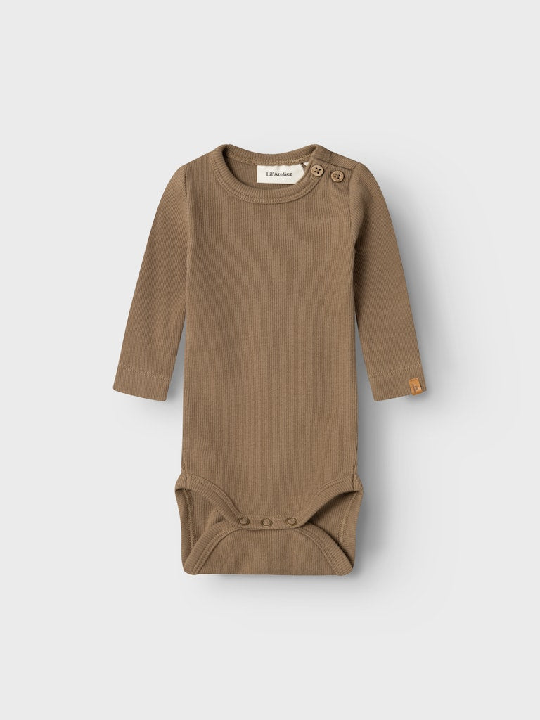 Lil' Atelier Baby Halli romper Sepia Tint