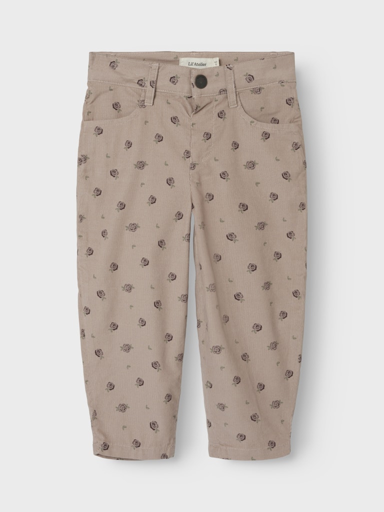 Lil' Atelier Mini Bella broek Gray Morn FLORAL