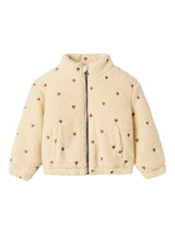 Lil' Atelier Mini Nalo sherpa jacket Sandshell EMB. HEARTS