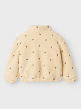 Lil' Atelier Mini Nalo sherpa jacket Sandshell EMB. HEARTS