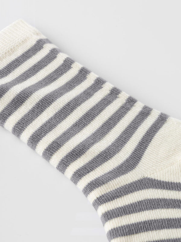 Lil' Atelier Mini Elove stripe sock Silver Filigree