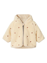 Lil' Atelier Baby Nalo sherpa jacket Sandshell Emb hearts