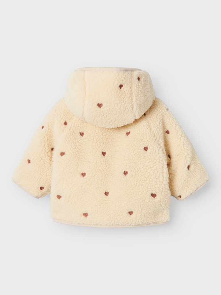 Lil' Atelier Baby Nalo sherpa jacket Sandshell Emb hearts