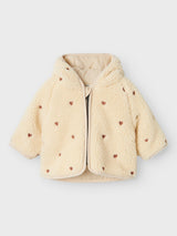 Lil' Atelier Baby Nalo sherpa jacket Sandshell Emb hearts