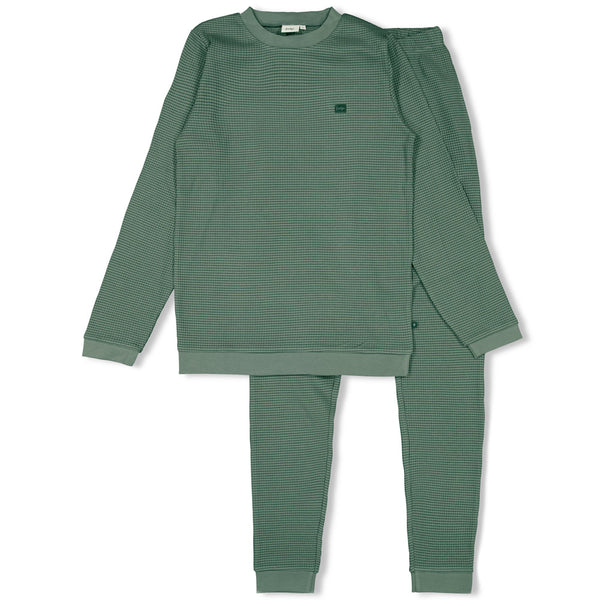 Feetje pyjama wafel Family Limited Edition Zeegroen