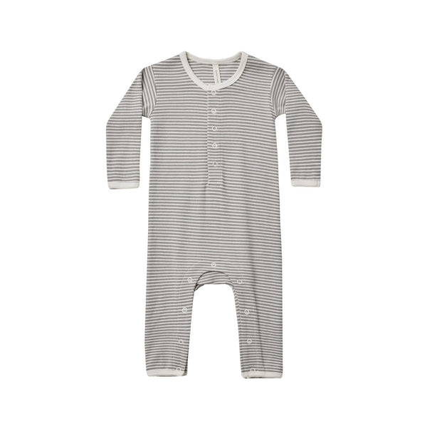 Quincy Mae ribbed baby jumpsuit lagoon micro stripe