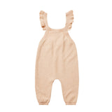 Quincy Mae pointelle knit overalls shell